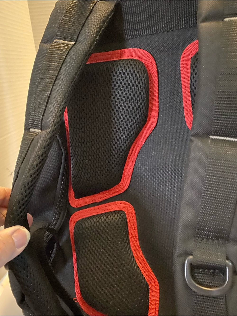 Husky Tool Backpack Heavy Duty Rubber Bottom Storage Bag Cushion Back Red Black - Picture 5 of 16